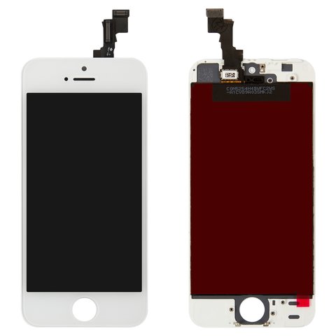 Дисплей для Apple iPhone 5S, iPhone SE, білий, з рамкою, Original PRC 