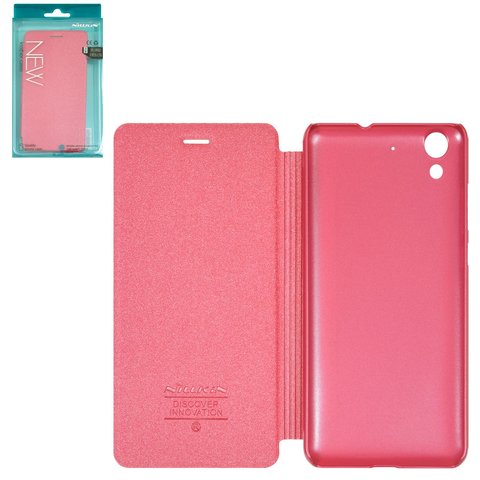 Чохол Nillkin Sparkle laser case для Huawei Y6 II, рожевий, книжка, пластик, PU шкіра, #6902048124127