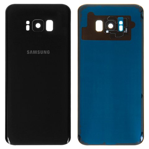 Задняя панель корпуса для Samsung G955F Galaxy S8 Plus, черная, со стеклом камеры, полная, Original PRC , midnight black
