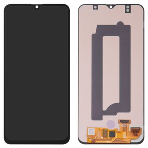 Дисплей для Samsung A307 Galaxy A30s, черный, без рамки, High Copy, с широким ободком, OLED 