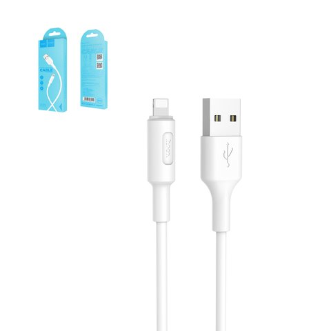 USB кабель Hoco X25, USB тип A, Lightning, 100 см, 2 A, белый, #6957531080114