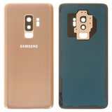Задняя панель корпуса для Samsung G965F Galaxy S9 Plus, золотистая, со стеклом камеры, Original (PRC), sunrise gold