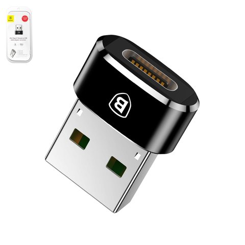 Адаптер Baseus Mini, USB тип C, USB тип A, черный, 5 А, #CAAOTG 01