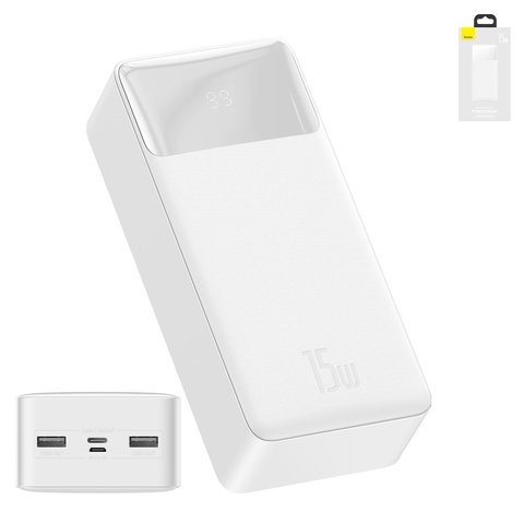 Power bank Baseus Bipow Digital, 30000 мАч, 15 Вт, белый, #PPDML K02