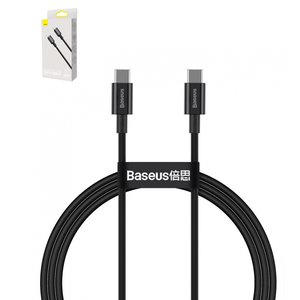 USB кабель Baseus Superior, 2xUSB тип C, 100 см, 100 Вт, чорний, силіконовий, #CATYS B01