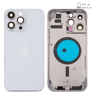 Корпус для iPhone 14 Pro Max, сріблястий, з тримачем SIM карти, з боковими кнопками, Original PRC , EU Version, silver