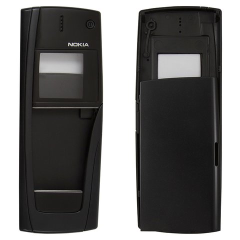 Housing compatible with Nokia 9500, High Copy, black, front and back panel 