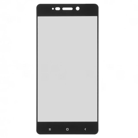 Tempered Glass Screen Protector All Spares compatible with Xiaomi Redmi 4, Full Screen, black, This glass covers the screen completely. 