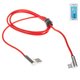 USB Cable Konfulon S72, (USB type-A, USB type C, 100 cm, 2 A, red)