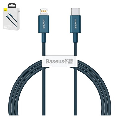 USB Cable Baseus Superior, USB type C, Lightning, 100 cm, 20 W, dark blue  #CATLYS A03