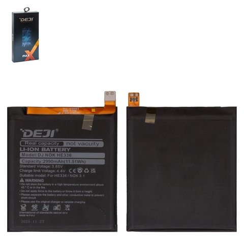 Battery Deji HE336 compatible with Nokia 3.1, Li ion, 3.85 V, 2990 mAh 