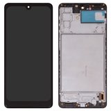 LCD compatible with Samsung M515 Galaxy M51, (black, with frame, High Copy, with wide edge, (OLED))
