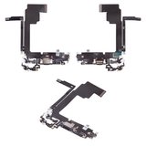 Cable flex puede usarse con iPhone 15 Pro Max, del conector de carga, negro, con micrófono, HC