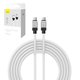 USB кабель Baseus Coolplay Series, 2xUSB тип-C, 200 см, 100 Вт, белый, силиконовый, #CAKW000302