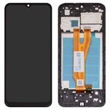 LCD compatible with Samsung A032 Galaxy A03 Core, (black, with frame, High Copy)