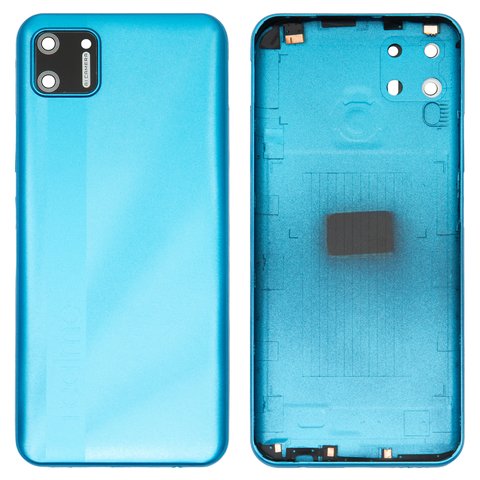 Housing Back Cover compatible with Realme C11, dark blue, with camera lens 