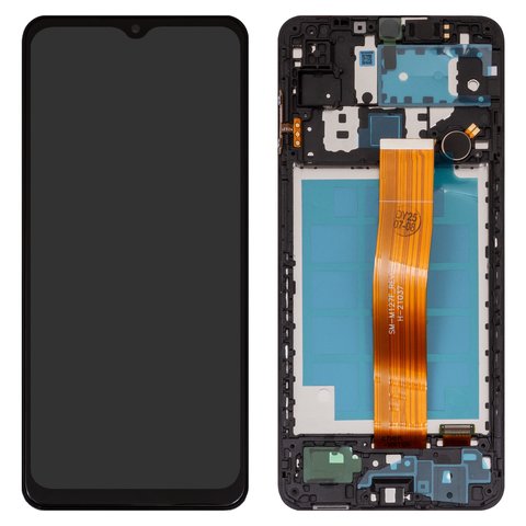 LCD compatible with Samsung M127 Galaxy M12, black, with frame, Box  