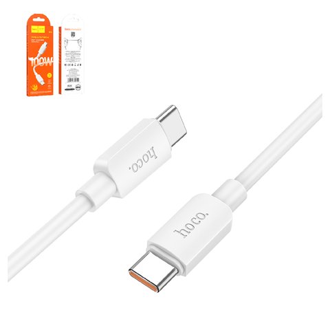 USB кабель Hoco X96, 2xUSB тип C, 100 см, 100 Вт, 3 A, белый, #6931474799159