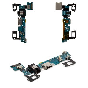 Flat Cable compatible with Samsung A700F Galaxy A7, A700H Galaxy A7, microphone, headphone connector, charge connector, with components 