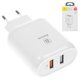 Mains Charger Baseus BS-EUQC01, (23 W, Quick Charge, white, 2 outputs) #CCALL-AG02