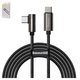 USB Cable Baseus Elbow, (2xUSB type-C, 200 cm, 100 W, 5 A, black) #CATCS-A01
