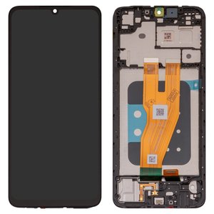 LCD compatible with Samsung A055 Galaxy A05, black, with frame, Original PRC  