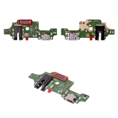 Flat Cable compatible with Tecno Spark 5 KD7S , headphone connector, charge connector, with microphone, with components, High Copy, charging board 