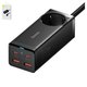 Adaptador de red Baseus GaN3 Pro Desktop, 100 W, Quick Charge, negro, con un zócalo, con cable USB tipo C - USB tipo C, 4 puertos, 1.5 m, #PSZM000401
