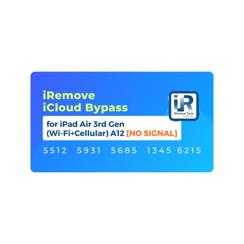 iRemove iCloud Bypass para iPad Air 3rd Gen Wi Fi+Cellular  A12 [NO SIGNAL]