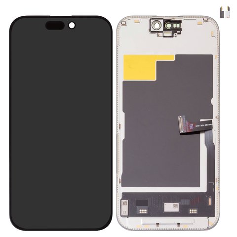 Pantalla LCD puede usarse con iPhone 15 Pro, negro, con marco, HC, sin microchip, AMOLED , DD OLED soft, 120Hz