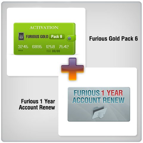 Продовження доступу в зону підтримки Furious на 1 рік + Furious Gold Pack 6