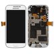 Дисплей для Samsung I9190 Galaxy S4 mini, I9192 Galaxy S4 Mini Duos, I9195 Galaxy S4 mini, білий, з рамкою, Оригінал (переклеєне скло)