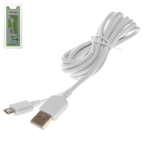 USB кабель Bilitong для мобільних телефонів; планшетів, USB тип A, micro USB тип B, 150 см, білий