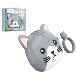 Гарнітура Hoco EW46, бездротова, сіра, біла, з силіконовим чохлом, mysterious cat, #6931474788887