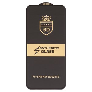 Защитное стекло ESD 6D для Samsung A546 Galaxy A54 5G, S711 Galaxy S23 FE, совместимо с чехлом, Full Glue, Anti Static, без упаковки , черный